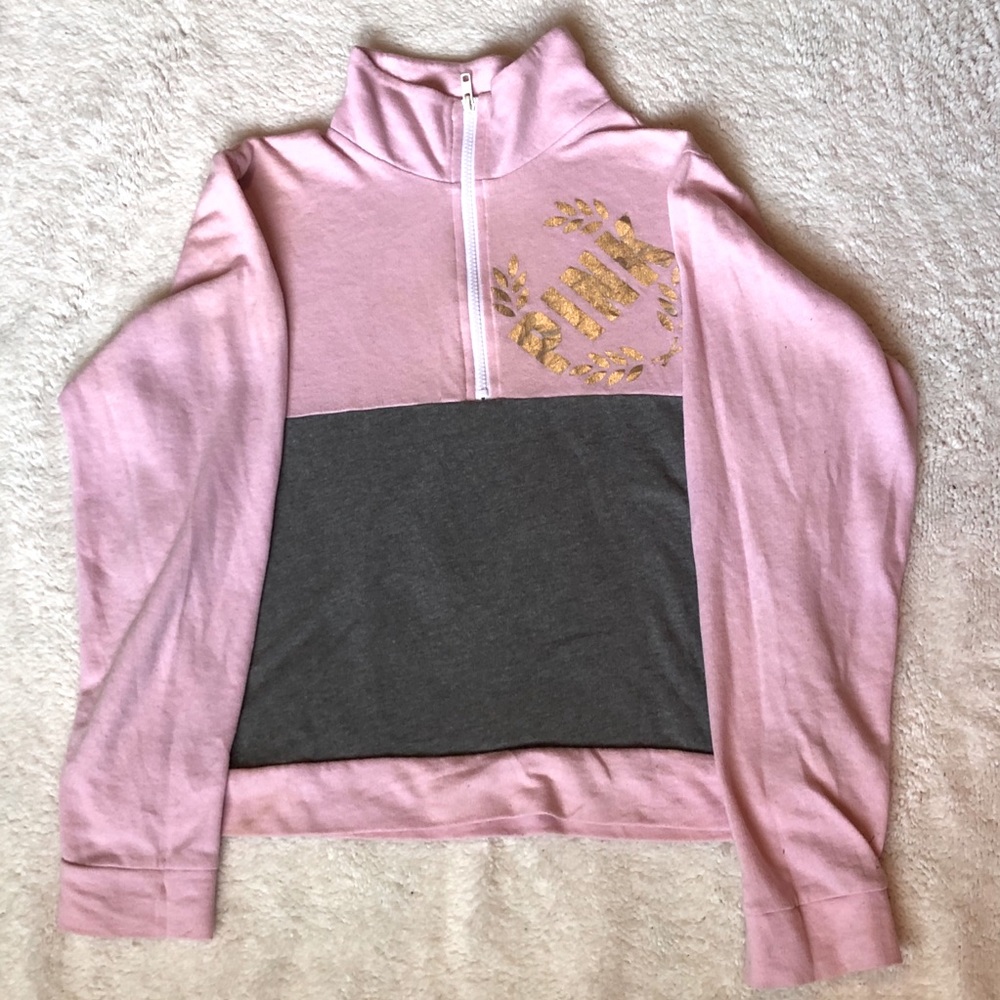 PINK Lounge Sweatshirt with zipper collar
